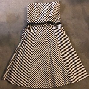 White house black market chevron strapless dress